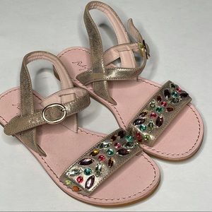 Ruby & Bloom Metallic Jewel Embellished Sandal